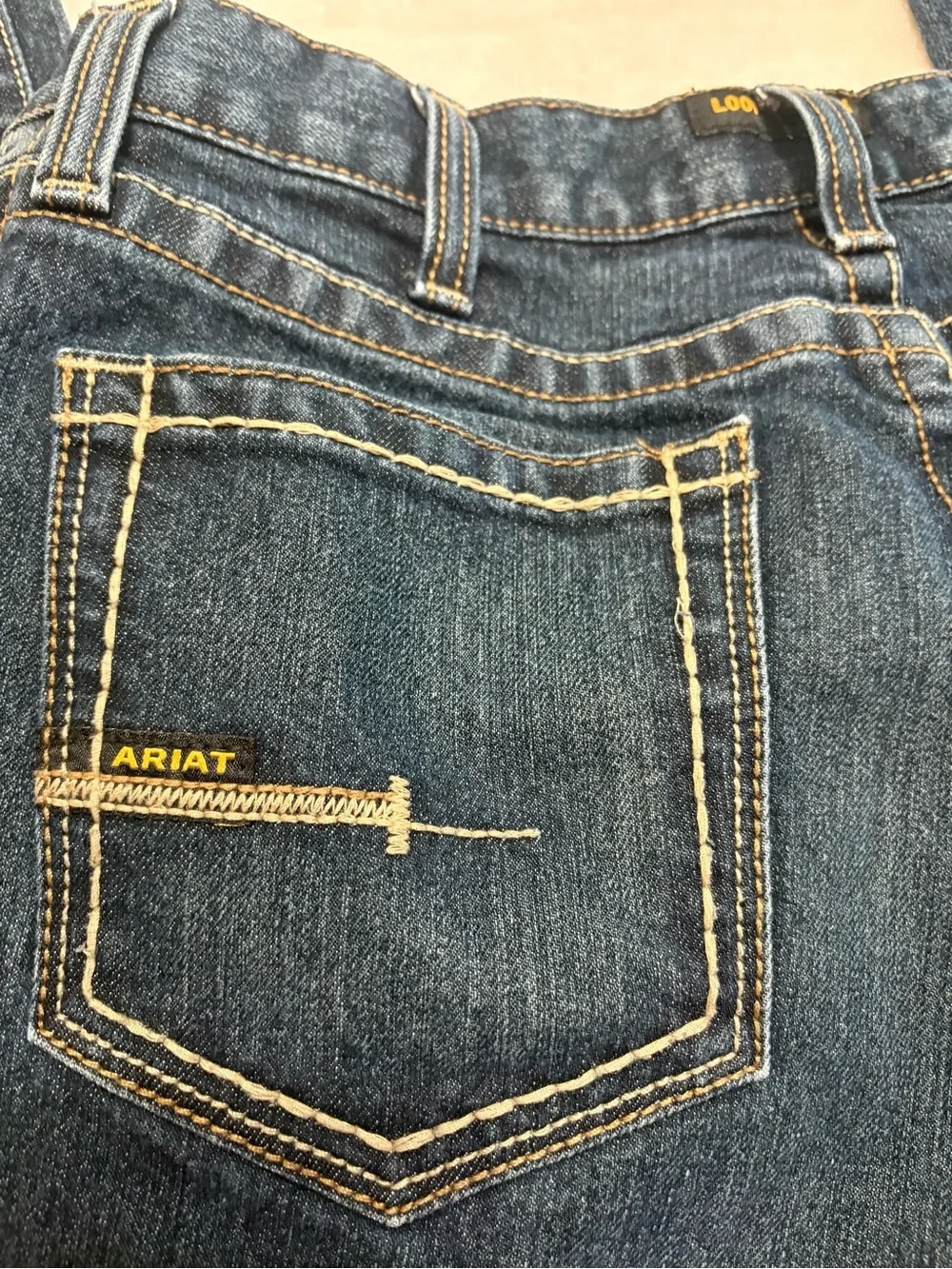 ARIAT Work REBAR M4 DuraStretch Men's Phantom Blue Relaxed Boot Jeans Size 30x30